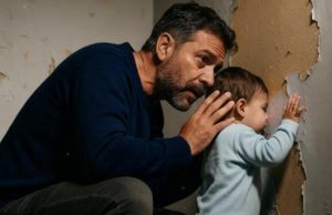 A father discovers that his one-year-old son keeps staring at the wall and is surprised to hear three words