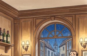 A husband and wife are having dinner at a fine restaurant