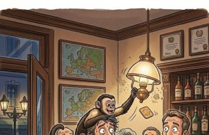 A guy walks into a bar with his pet monkey.