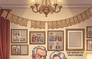 A husband and his wife were celebrating 50 years together.