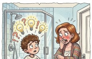 Little Johnny Asks His Mother About Her Chest.