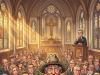 Old man goes to church