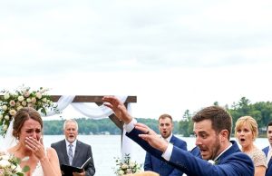 Right in the middle of our wedding vows, my usually gentle dog suddenly lunged at the groom, barking furiously and biting him in front of all our guests. I thought it was just the stress of the crowd—until I uncovered the chilling truth behind his behavior, and I burst into tears right there at the altar.